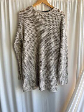 Vintage Airwear Linen Blend Open Knit Sweater Beige Size M